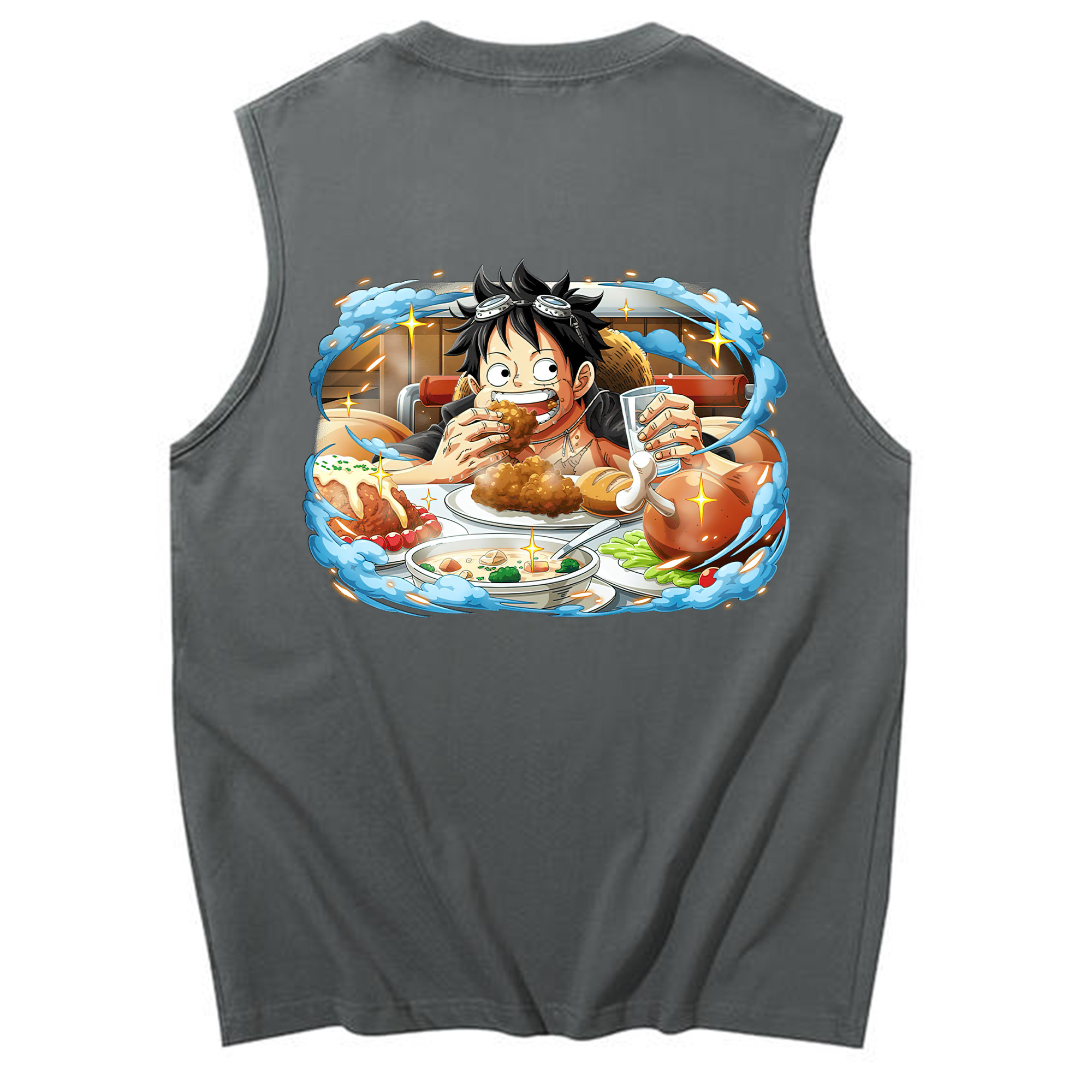 ワンピース モンキー・D・ルフィ ONE PIECE Monkey D. Luffy コットン100％タンクトップ（背面プリント）